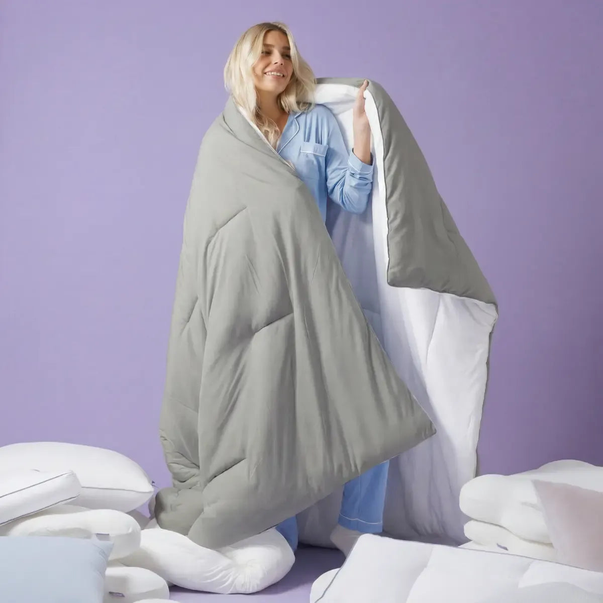 Mellow Sleep | MarshMellow Comforter - Double-Stuffed Ultra-Soft A-Class Fabric Heat-Adaptive Vegan Fill OEKO-TEX Certified Machine Washable
