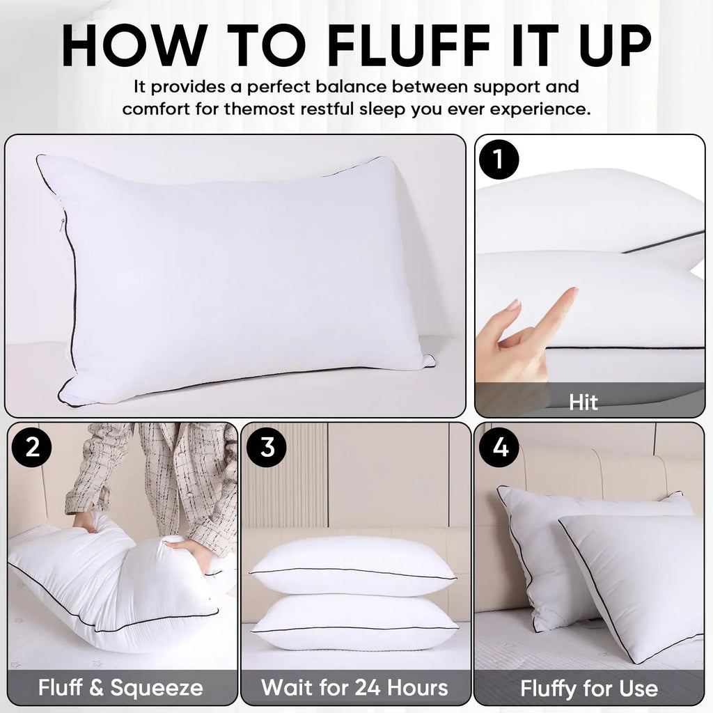 UFIST Hotel-style Sleeping Pillows, Lightweight, Soft, Quick to Rebound, Pillows Provide Support for Head and Neck, Making Them Ideal Bedding for Back, Stomach Or Side Sleepers