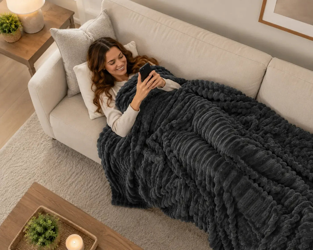 Ultra-Soft Blanket Modern Luxury Living Room Sofa Throw Winter Warmth Thickened Leisure Blanket,Holiday Haul