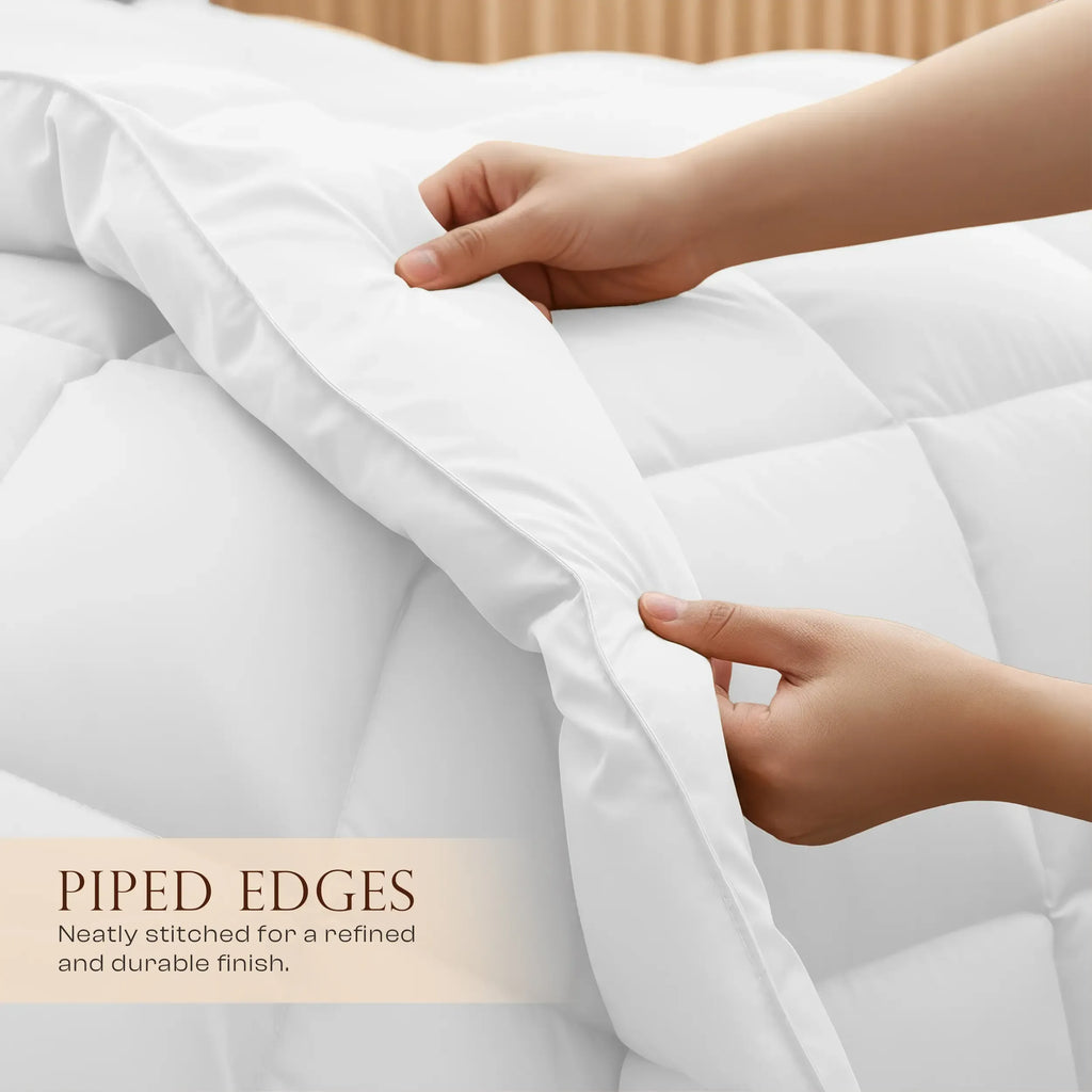 Utopia Bedding All Season Puffed Comforter Duvet Insert - King, Queen, Twin, Full Sizes, Lightweight, Soft 100% Polyester Microfiber, Breathable, Cozy, Durable, Easy Care Bed Set (Comforter Queen Size Included), 100% Polyester Duvets
