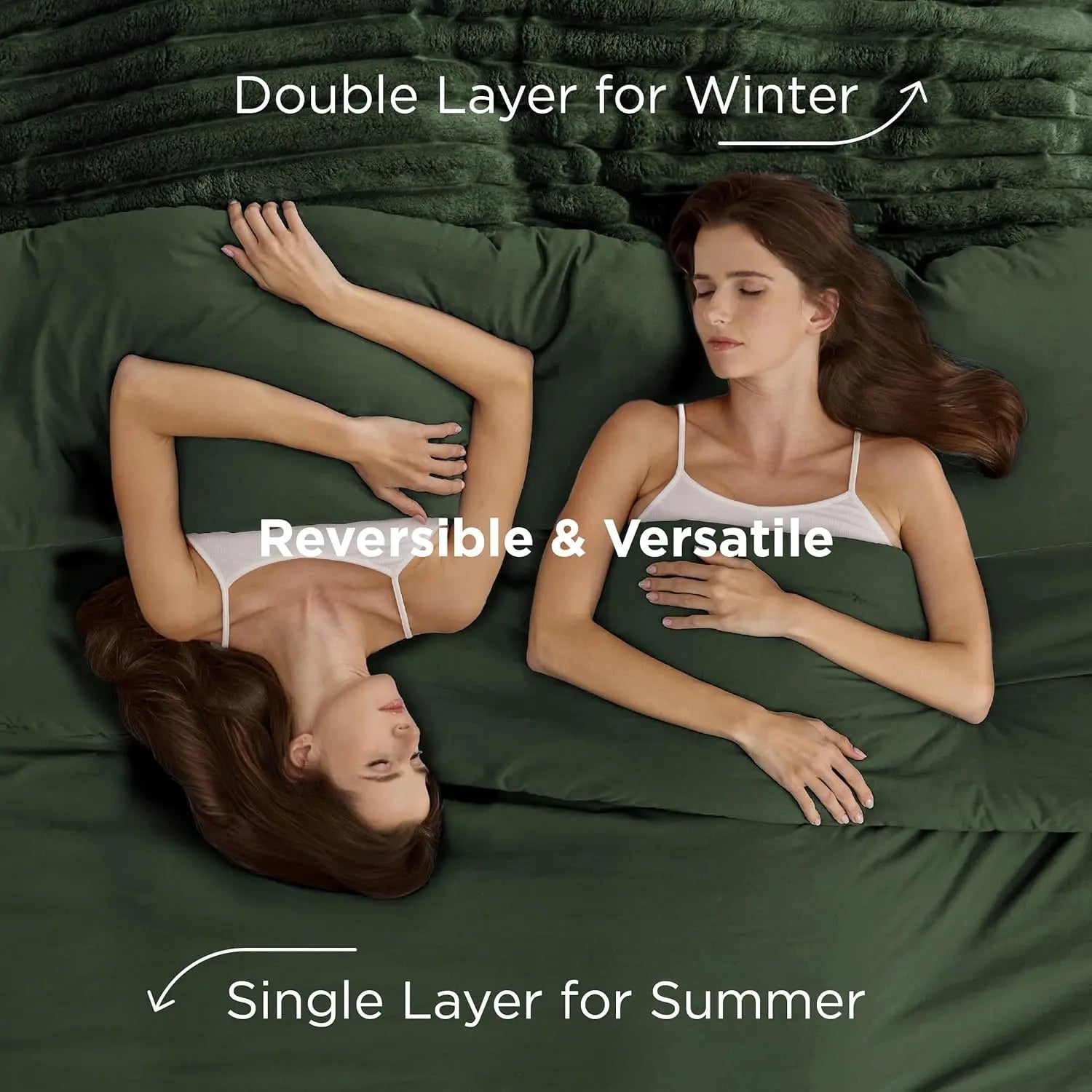 【Deals For You Days】Bedsure 6 Pieces Gentlesoft 2-In-1 Comforter Set And Detachable Fluffy Blanket,  All Season , SnapTech Design For Space Saving