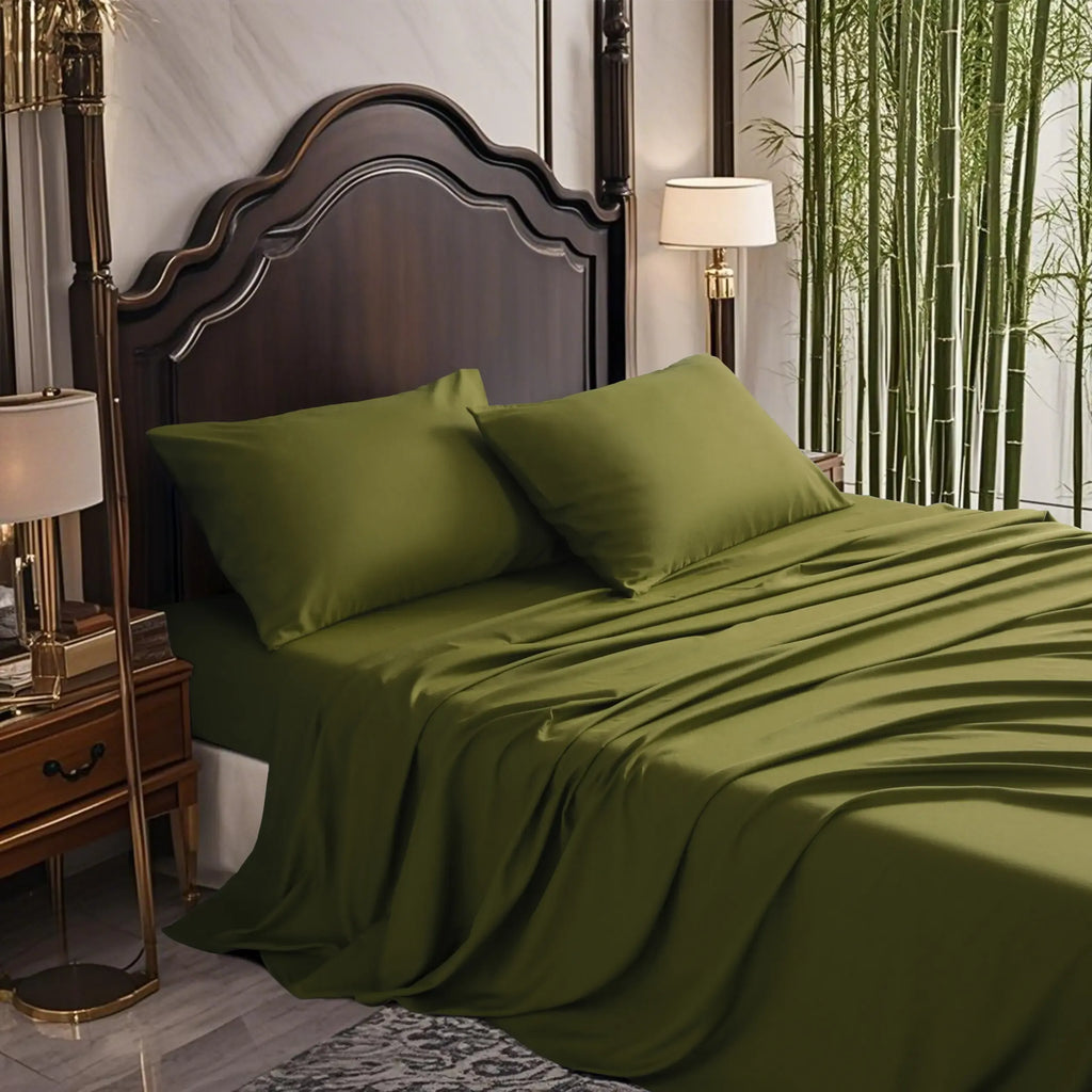 [Deals for You Days] NTBAY Bamboo Sheets Set 3/4 Pcs - Soft Bedding Sets, Cooling Breathable Bedding Set | Hotel Luxury, Super Soft & Smooth, 15" Deep Pocket | Wrinkle/Fade Resistant, Skin Friendly, Bedroom Gift Idea