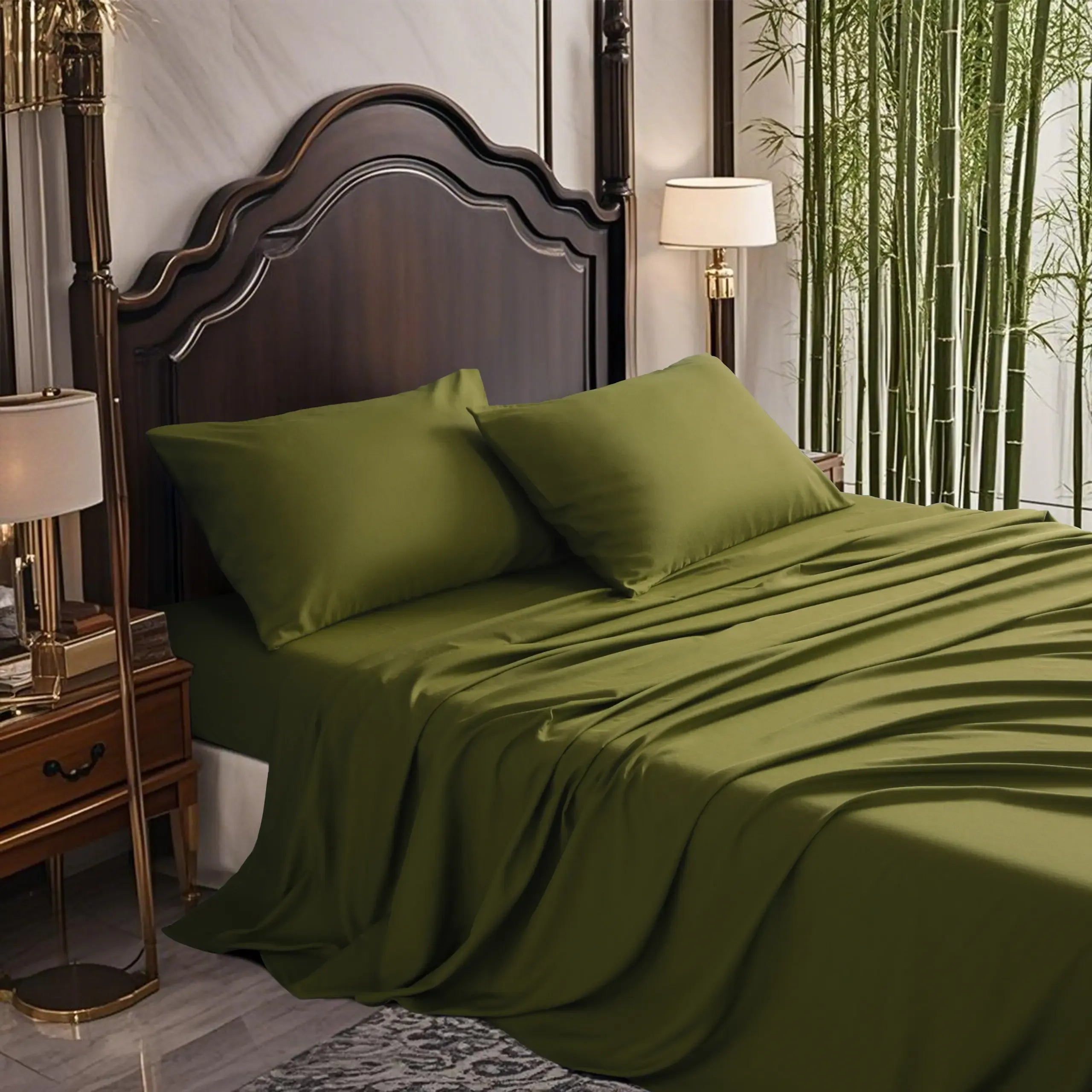 [Deals for You Days] NTBAY Bamboo Sheets Set 3/4 Pcs - Soft Bedding Sets, Cooling Breathable Bedding Set | Hotel Luxury, Super Soft & Smooth, 15" Deep Pocket | Wrinkle/Fade Resistant, Skin Friendly, Bedroom Gift Idea