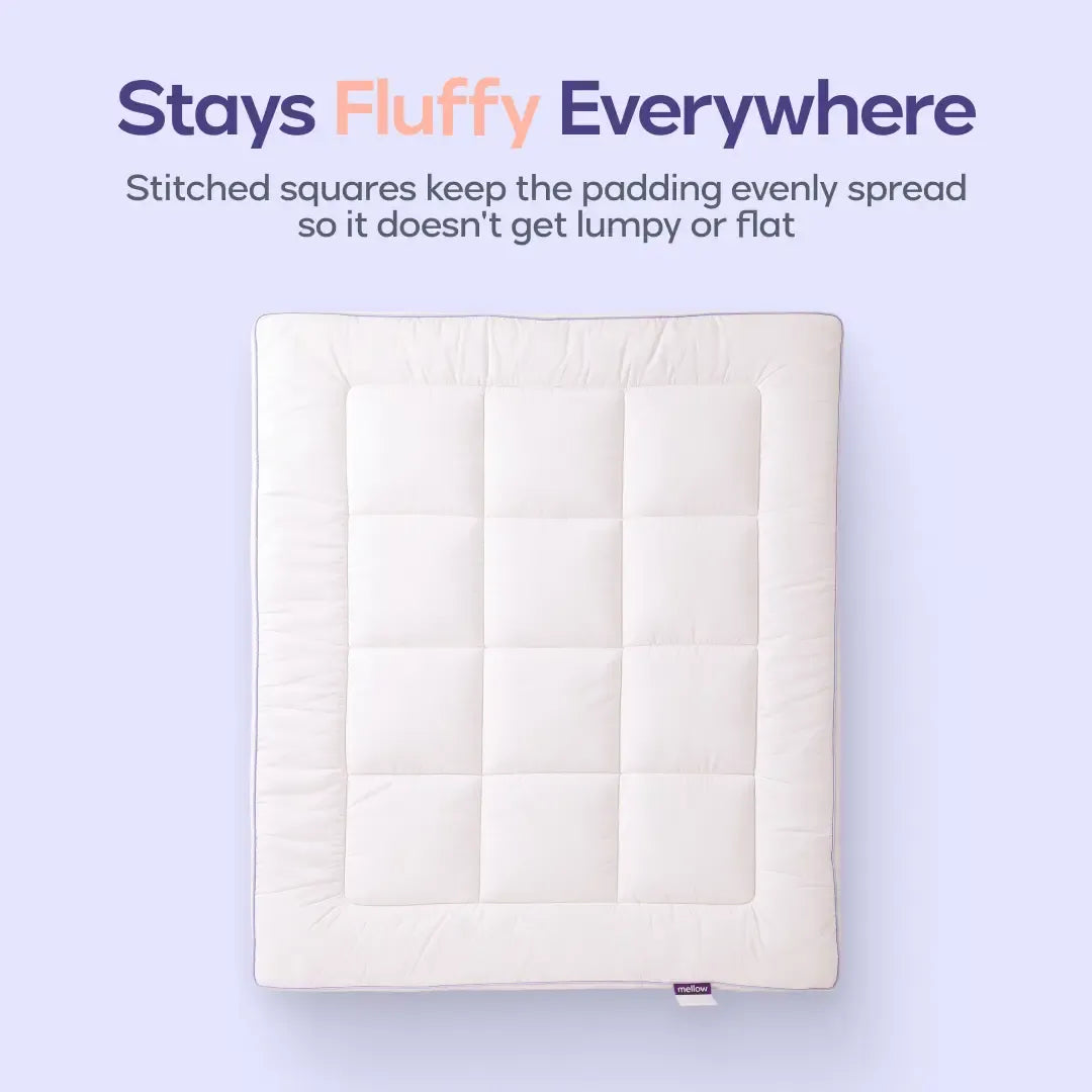 Mellow Sleep | The Cloud Layer – Extra Thick Soft Down Alternative Fill Mattress Topper, Water Resistant Plush Bed Cushion for Pressure Relief & Back Support, Luxury Hotel Style Cooling Mattress Pad for Better Sleep