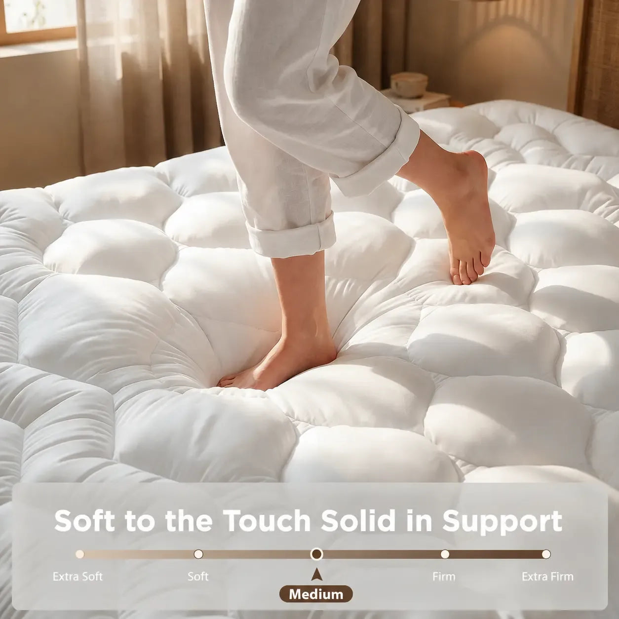 【DealsforYouDay】Raybee 3&4 Inch Ultra-Thick Soft Mattress Topper-2200GSM!  Cooling Fabric & Memory Foam & Microfiber Hybird Mattress Pad for Back Pain Relief , Soft Fluffy Supportive Pressure Relief Mattress Pad for Bedroom,Dormitory, Guestroom