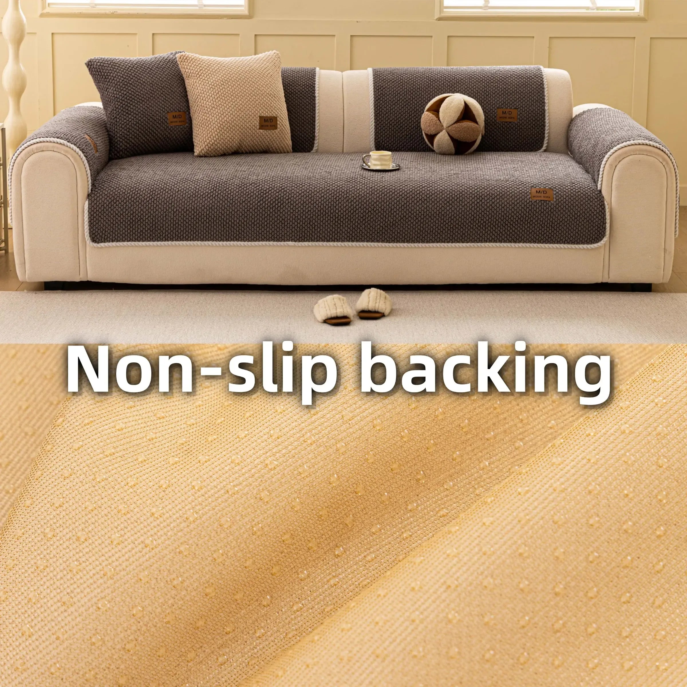 Luxury Thick Couch Cover, Removable Sofa Cover, 1 Count Soft Textured Couch Seat Pad, Non-Slip Washable Universal Sofa Protector Mat, Pet-Friendly Modern Sofa Cover for Sectional, Sofa Slipcover, Loveseat & 3-Seater Couch #GLOBAL PICKS