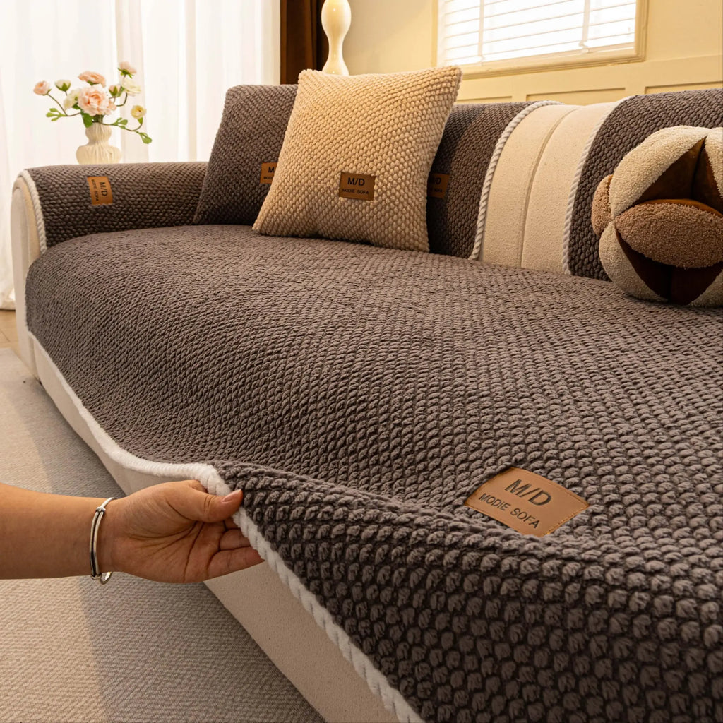 Luxury Thick Couch Cover, Removable Sofa Cover, 1 Count Soft Textured Couch Seat Pad, Non-Slip Washable Universal Sofa Protector Mat, Pet-Friendly Modern Sofa Cover for Sectional, Sofa Slipcover, Loveseat & 3-Seater Couch #GLOBAL PICKS