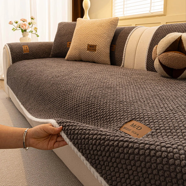 Luxury Thick Couch Cover, Removable Sofa Cover, 1 Count Soft Textured Couch Seat Pad, Non-Slip Washable Universal Sofa Protector Mat, Pet-Friendly Modern Sofa Cover for Sectional, Sofa Slipcover, Loveseat & 3-Seater Couch #GLOBAL PICKS