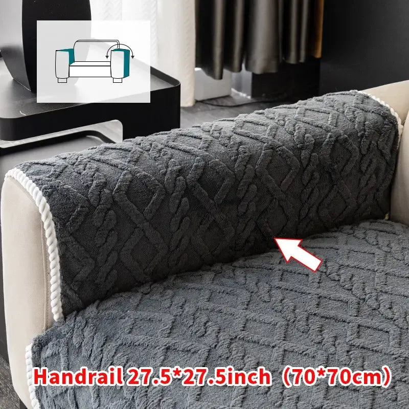 sofa cover Solid Color Cotton Velvet Sofa Cushion, 1 Count Simple and Modern Sofa Cover, Non Slip Couch Cover, Anti Slip Sofa Cover Cushion for Home Living Room Bedroom Sofa Slipcover #GLOBAL PICKS