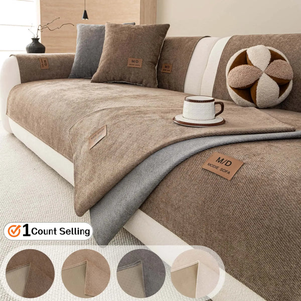Solid Color Thick Couch Cover for Dogs and Cats, Non‑Slip Sofa Seat Protector Pad, Soft Pet‑Friendly Furniture Cover, Multiple Colors for 1/2/3/4 Seater Sofa, Sofa Slipcover, Removable Washable Covers