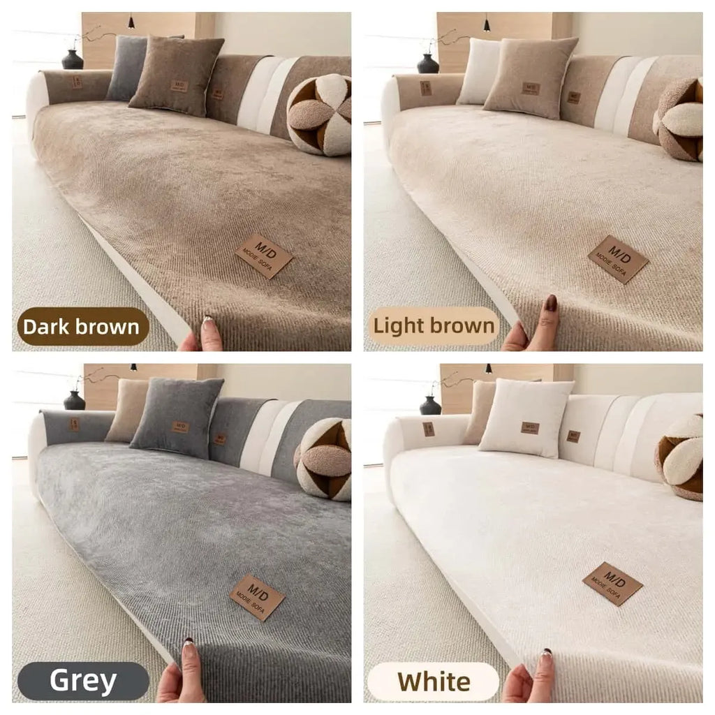 Solid Color Thick Couch Cover for Dogs and Cats, Non‑Slip Sofa Seat Protector Pad, Soft Pet‑Friendly Furniture Cover, Multiple Colors for 1/2/3/4 Seater Sofa, Sofa Slipcover, Removable Washable Covers
