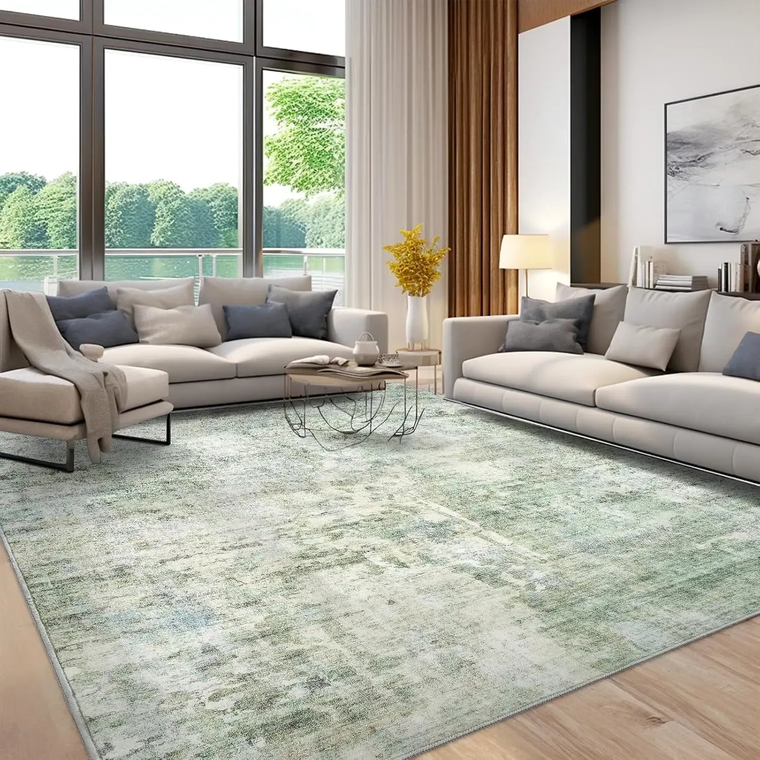 Art&Tuft Classic Style Washable Area Rug - Large, Soft, Non-Slip, Stain-Resistant Decorative Rugs for Living Room, Home Accessory, Cool Room Decor, Apartment Accessories (Various Sizes)