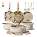 [Official] CAROTE 19Pcs Ceramic Cookware Set Nonstick with Detachable Handle, Dishwasher Safe, Easy Pouring Spout