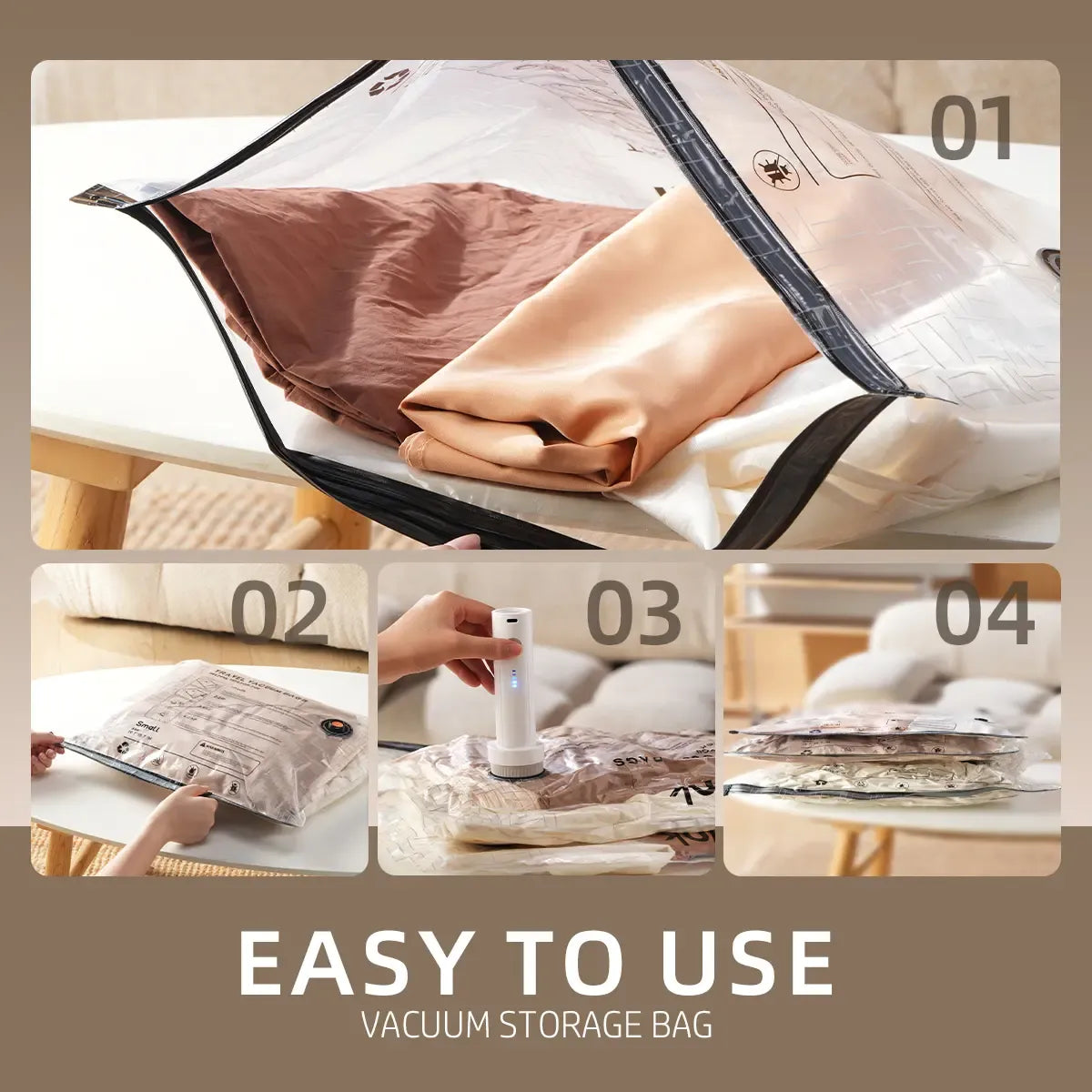 [Inspink] Vacuum Bags for Travel with USB Rechargeable Electric Pump, Durable Lightweight Storage Organizer, Space Saving Compression Bags , Portable Clothes Storage Organizer, Travel Packing Pouch for Garment & Outdoor Camping,DealsForYouDays, SummerWins