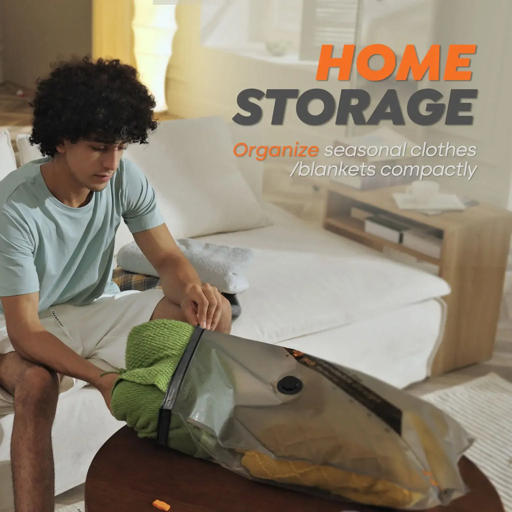 【Summer Vibes】VACBIRD New X8 Vacuum Packing Pump Storage Bags，Summer Vibes Rechargeable Wireless Pump Travel Storage Bags Set - 20 Pack Portable Space Saver Bags for Travel & Home - Vacuum Compression Packing Seal for Clothes, Blankets, Seasonal Storage