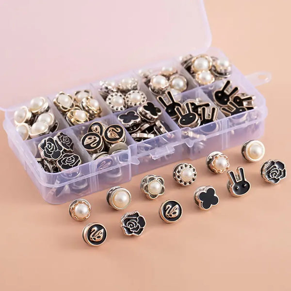 50Pcs Women Shirt Brooch Buttons Cover up Button Pin Safety Brooch Buttons No-Sew Replacement for Clothing Dress Sweater Shoes Hats Decorative Supplies