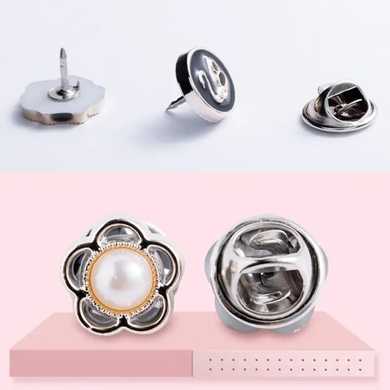 50Pcs Women Shirt Brooch Buttons Cover up Button Pin Safety Brooch Buttons No-Sew Replacement for Clothing Dress Sweater Shoes Hats Decorative Supplies