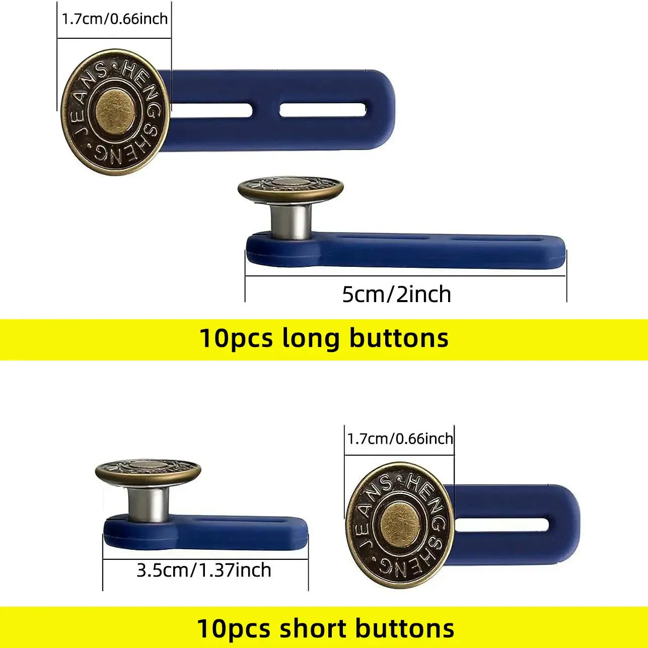 20 Pcs Jeans Button Extenders, No Sewing Required, Unisex Pants Button Extenders, Adjustable Waistband Extension, Durable Design ﻿