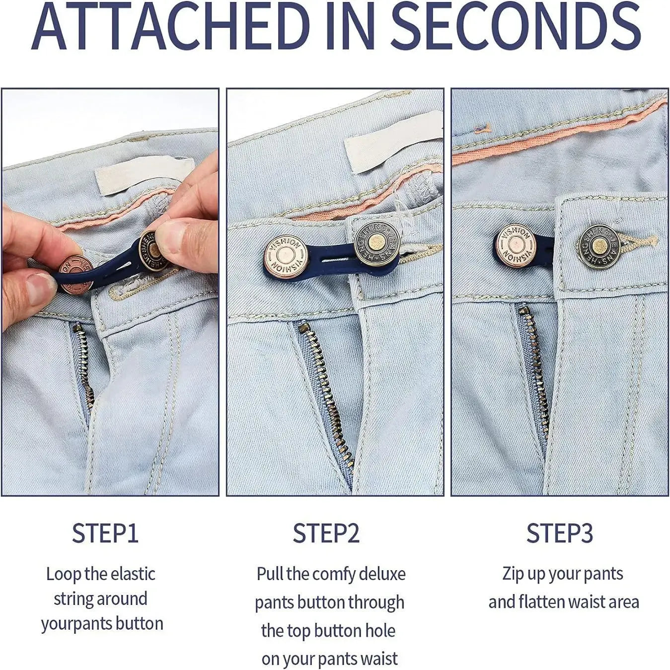 20 Pcs Jeans Button Extenders, No Sewing Required, Unisex Pants Button Extenders, Adjustable Waistband Extension, Durable Design ﻿