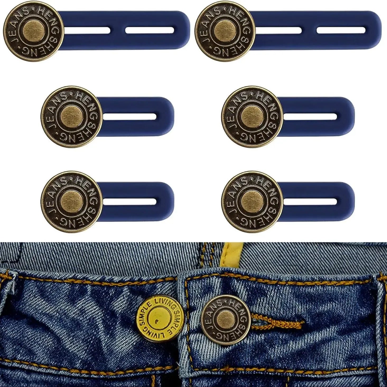 20 Pcs Jeans Button Extenders, No Sewing Required, Unisex Pants Button Extenders, Adjustable Waistband Extension, Durable Design ﻿