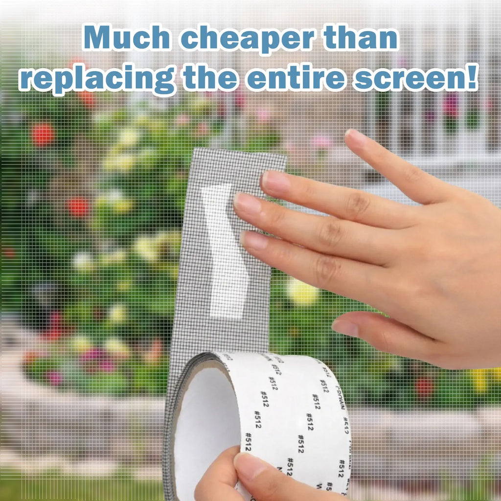 1 Count Window Screen Repair Tape,Sturdy Gray Screen Repair Adhesive, Fiberglass Mesh Mending Tape for Window and Door Screens(2inch x 157.5inch)